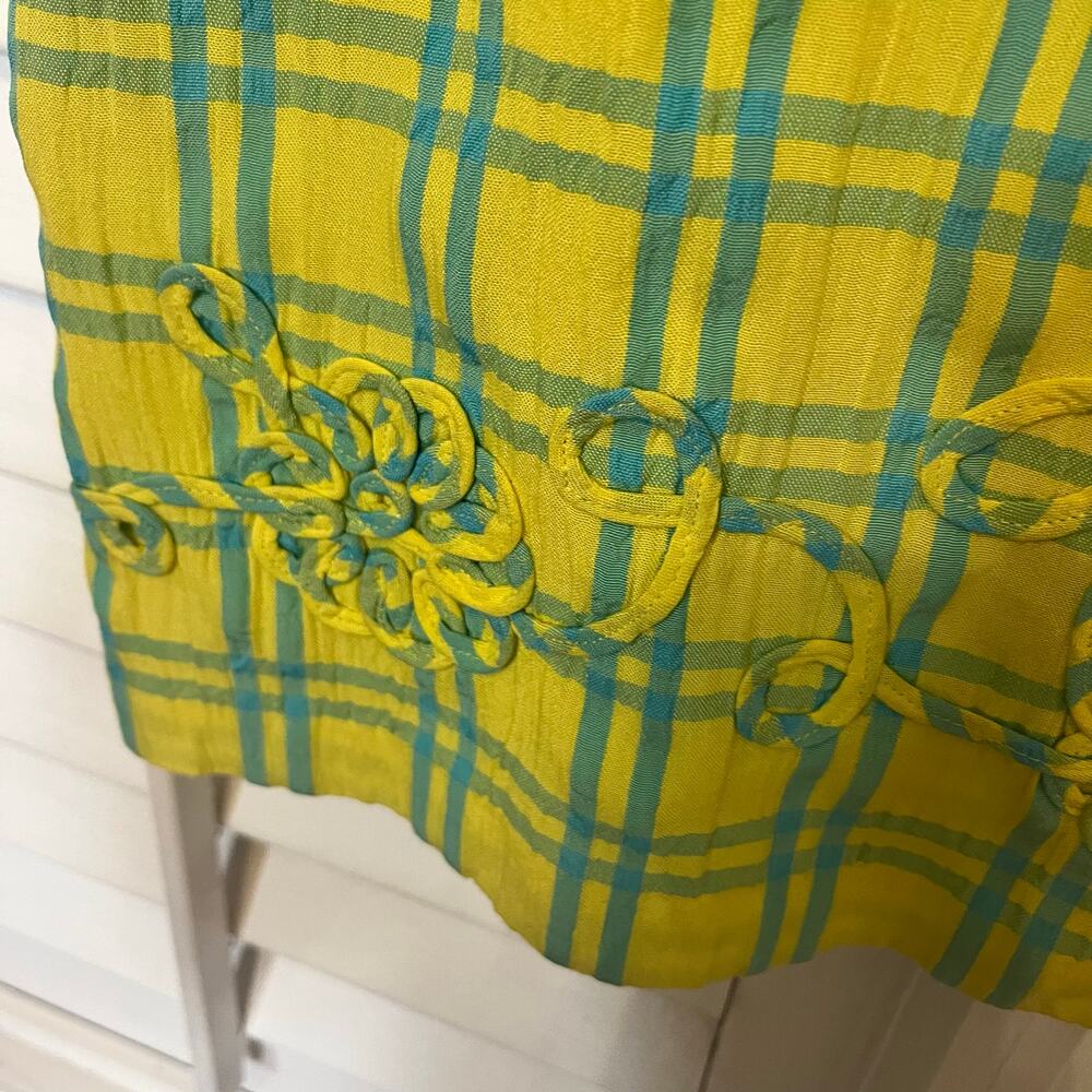 Plaza South Yellow and Blue Plaid Dress Size 8 - Picture 5 of 8